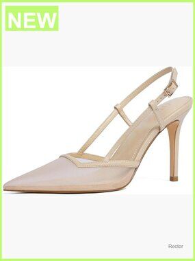 Pointed Toe Stiletto Heels Slingback Pumps Dress Shoes 3.54" Heel